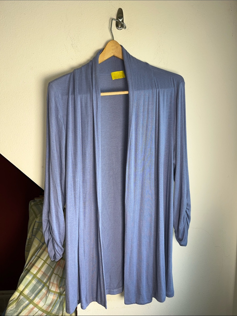 Moda Luxe Light Blue Open-Front Drape Cardigan L